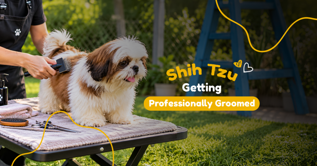 Shih Tzu Getting Professionally Groomed